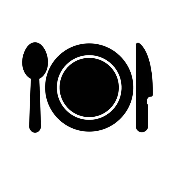 带叉子和刀叉的盘子 — 图库矢量图片