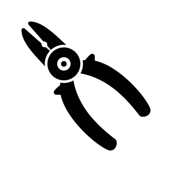 Sharp Pliers Glyph Icon — ストックベクタ
