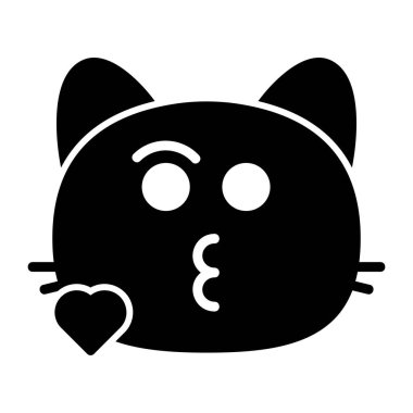 kedi öpücük kabartma simgesi