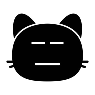 kedi ifadesiz Glyph Simgesi