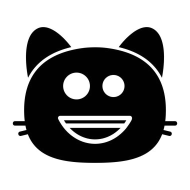 kedi Mutlu Glyph Simgesi