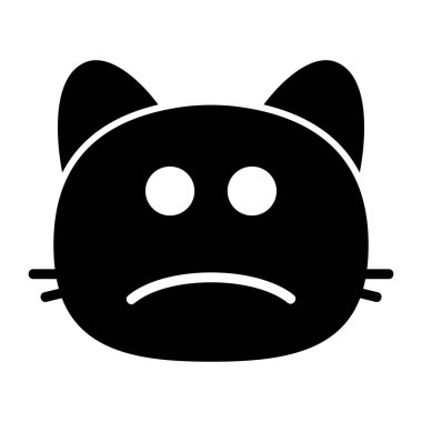 kedi üzgün yüz Glyph Simgesi