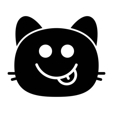 kedi Lezzetli Glyph Simgesi