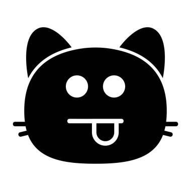 kedi dili dışarı I kabartma simgesi