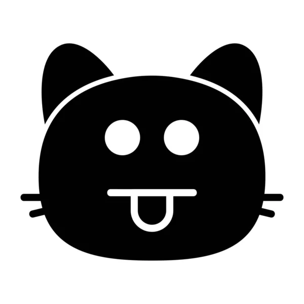 Glifo guiño de gato Icono — Vector de stock