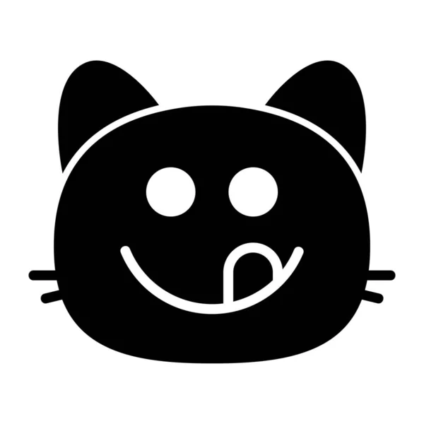 Katze lecker Glyph Icon — Stockvektor