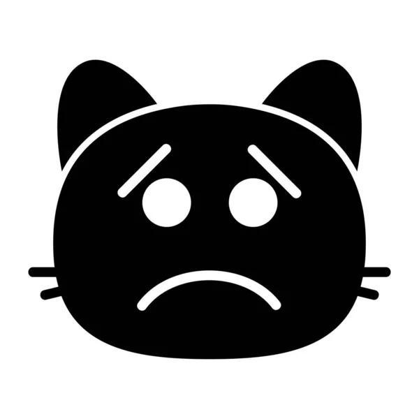 Colère de chat Glyphe Icône — Image vectorielle