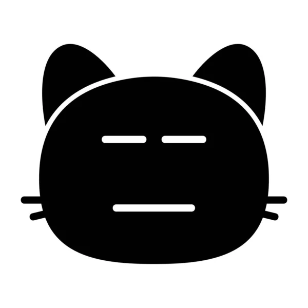 Bezwyrażeniowy kot Glyph Icon — Wektor stockowy