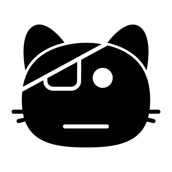 Olho de gato patch Glyph Ícone — Vetor de Stock