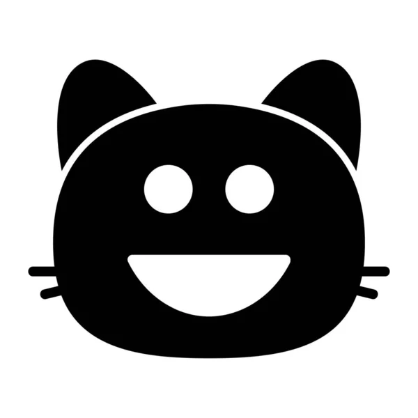 Katze grinst V Glyph Icon — Stockvektor