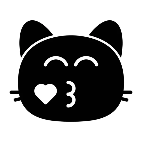 Katze küsst Glyph Icon — Stockvektor