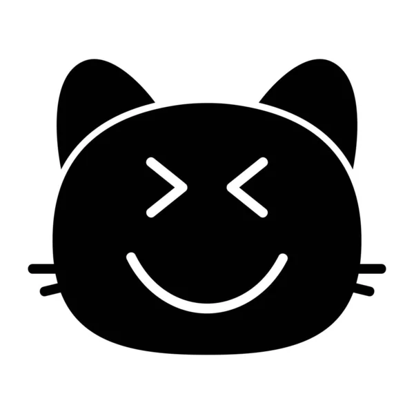 Kat gelach II glyph icoon — Stockvector