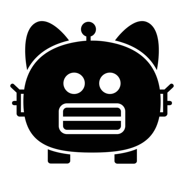 Robot chat Glyph Icône — Image vectorielle