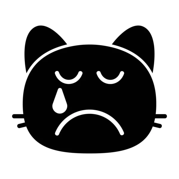 Lágrimas de gato Glyph Ícone —  Vetores de Stock