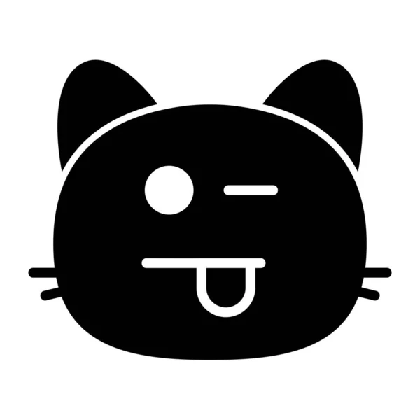 Cat teasing Glyph Icon — Stock Vector