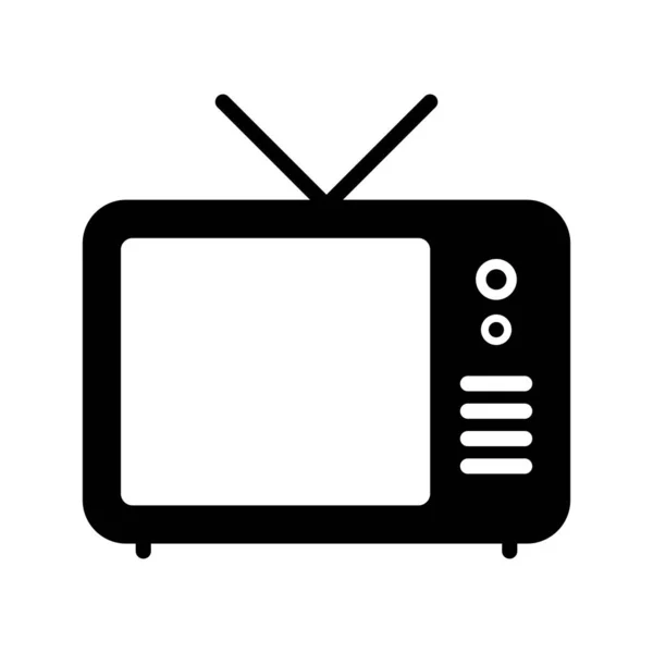 Ikona Glyfa v televizi — Stockový vektor