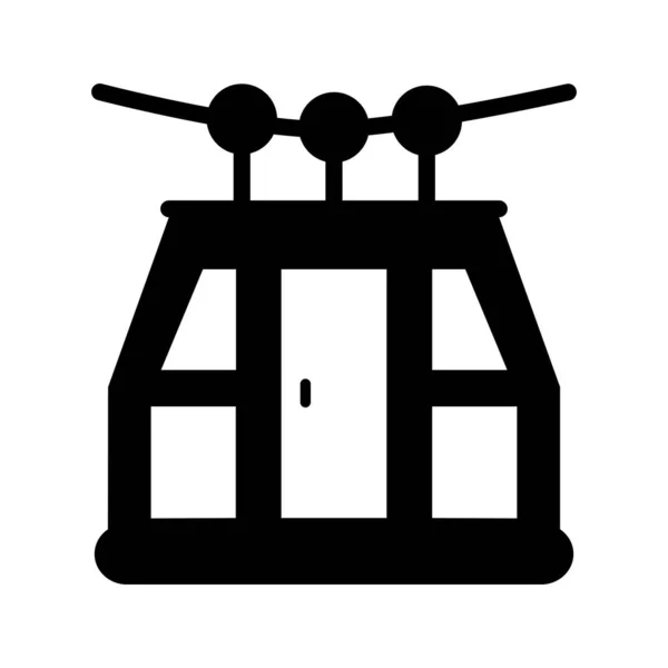 Glyphen-Ikone Seilbahn — Stockvektor