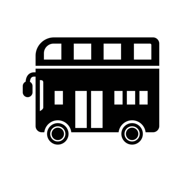 Icono de glifo de autobús doble — Vector de stock