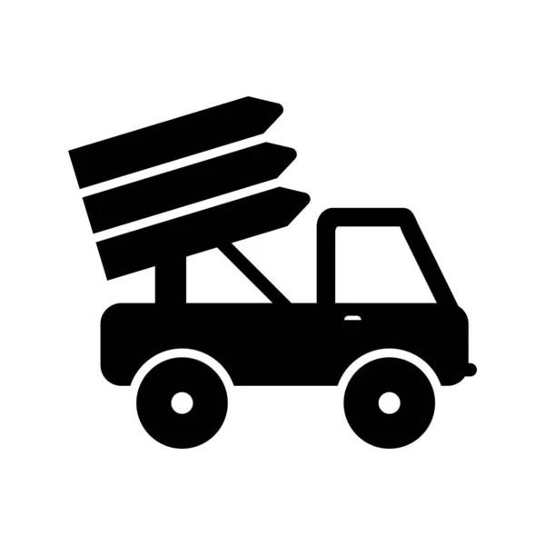 Míssil Truck Glyph Icon — Vetor de Stock