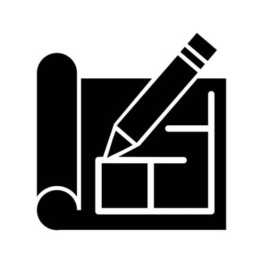 Yapı Glyph Vektör Simgesi Tasarımı