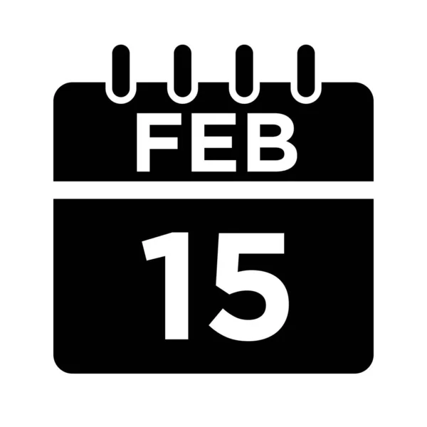 02-únor - 15 Glyph Icon — Stockový vektor
