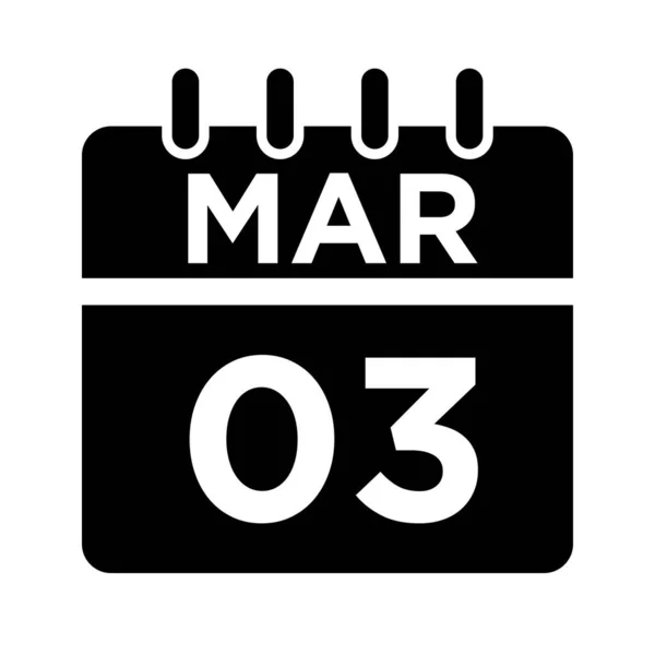 03-Mar - 03 Icono de Glifos — Vector de stock