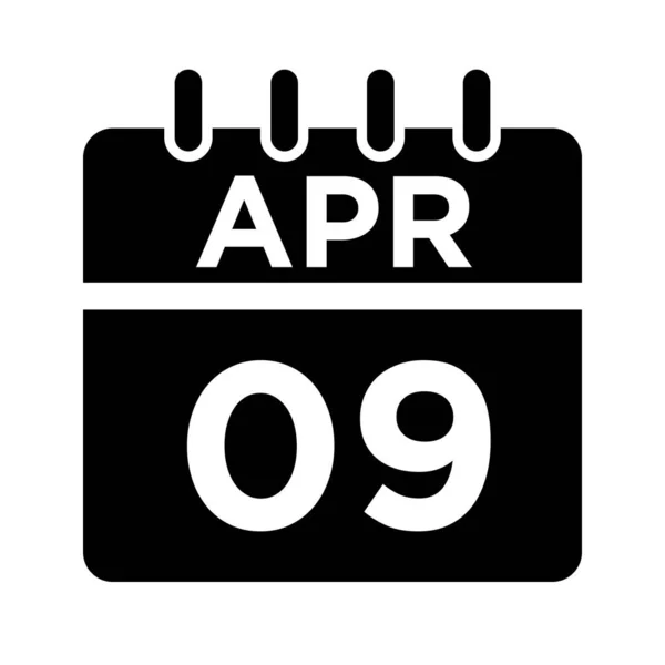 04-Apr - 09 Glyph Simgesi — Stok Vektör