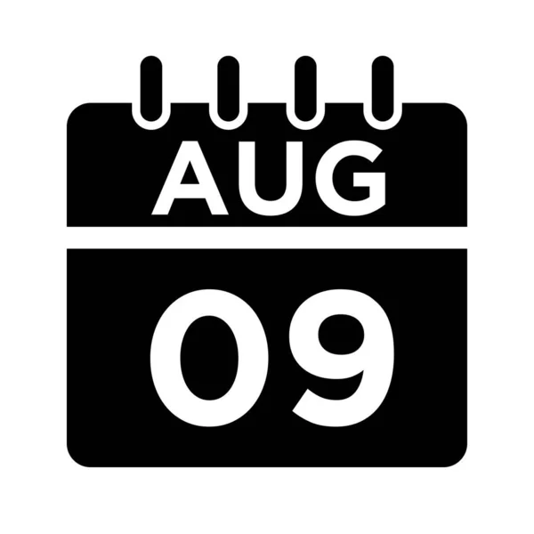 08-Aug - 09 Glyph Icon — Stock Vector