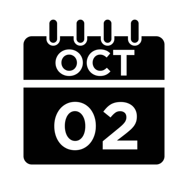 10 - Ekim - 02 Glyph Simgesi — Stok Vektör