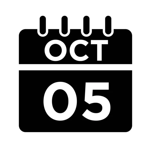 10 - Ekim - 05 Glyph Simgesi — Stok Vektör