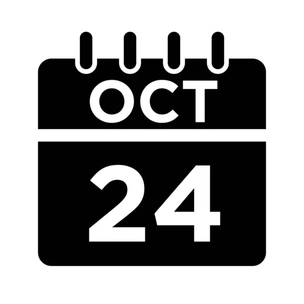 10 - Ekim - 24 Glyph Simgesi — Stok Vektör