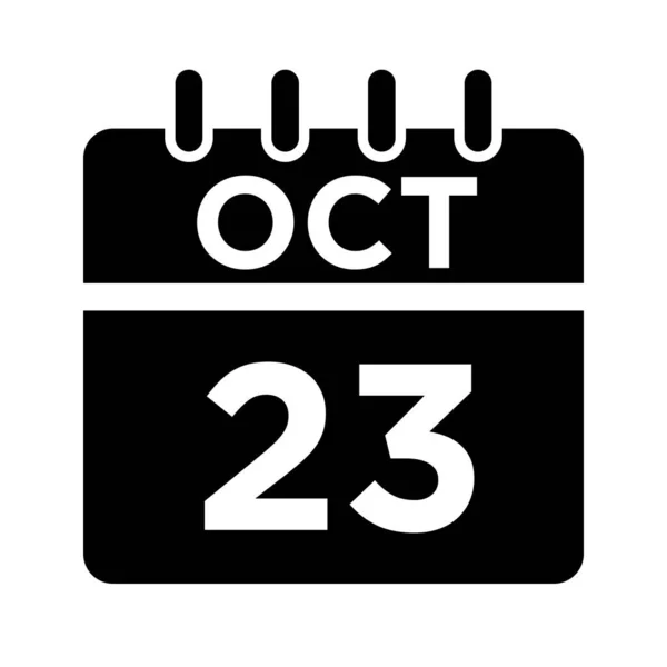 10月10日- 23個のグリフアイコン — ストックベクタ