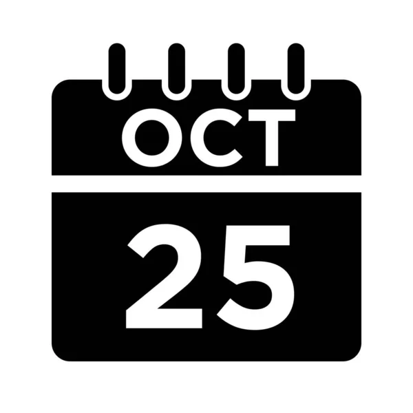 10 - Ekim - 25 Glyph Simgesi — Stok Vektör