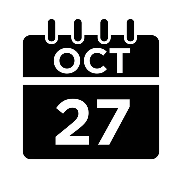 10 - Ekim - 27 Glyph Simgesi — Stok Vektör