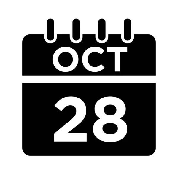 10 - Ekim - 28 Glyph Simgesi — Stok Vektör