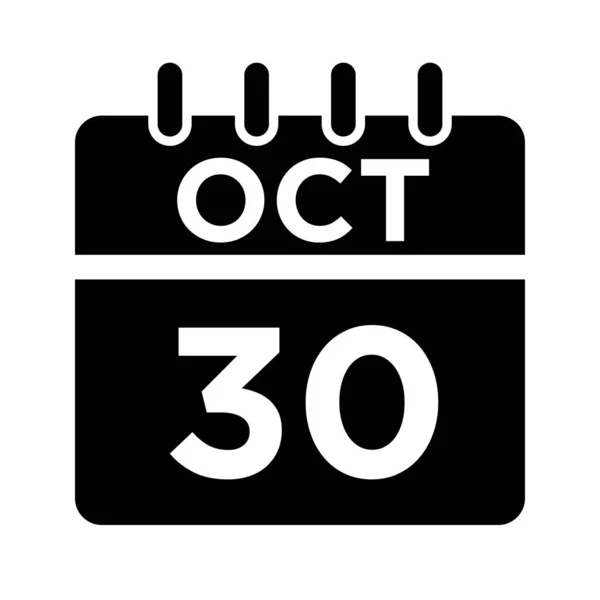 10 - Ekim - 30 Glyph Simgesi — Stok Vektör
