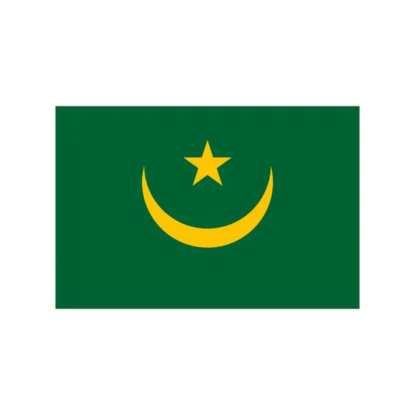 Mauritania Apartamento Icon — Vector de stock