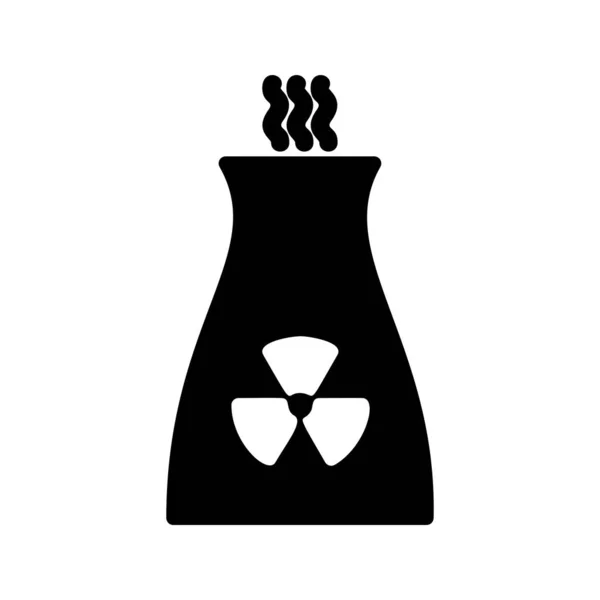 Icono de Glifo de Planta Nuclear — Vector de stock