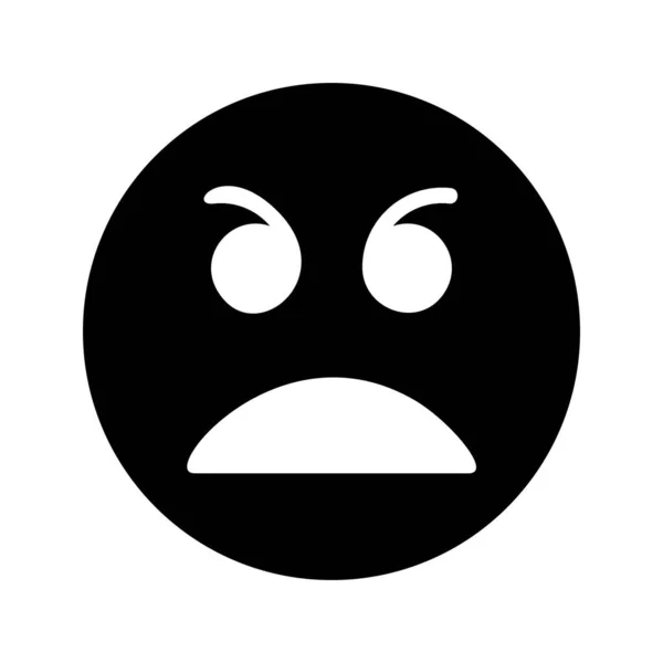 Angry face Glyph Icon — ストックベクタ