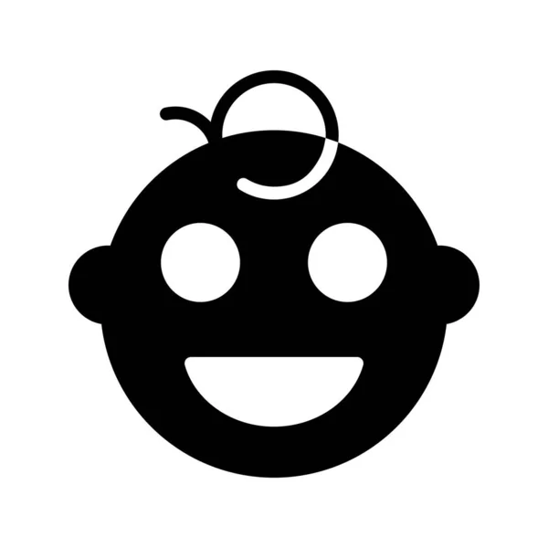 Sourire Glyphe Icône — Image vectorielle