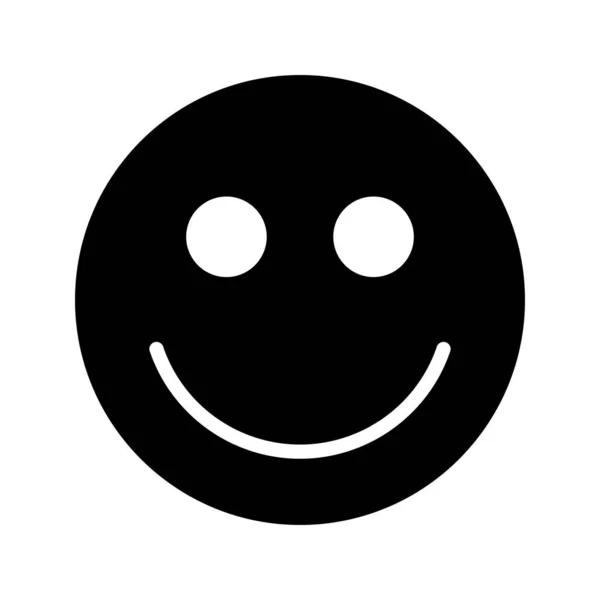 Smiling face Glyph Icon — ストックベクタ