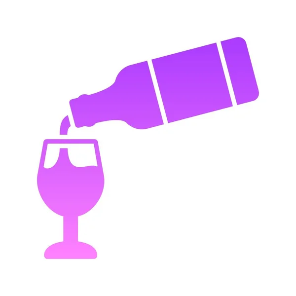 Sirva vinho Glyph Gradient —  Vetores de Stock