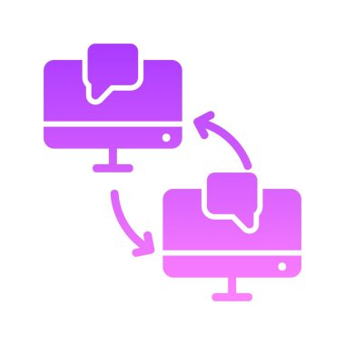 İletişim Kabartması Gradyan Simgesi