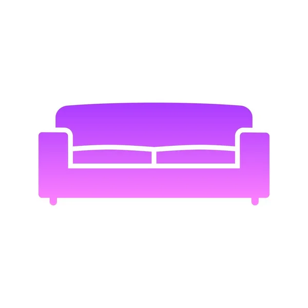 Dupla kanapé Glyph Gradient ikon — Stock Vector