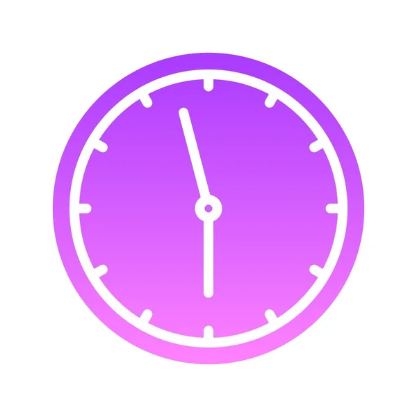 Grande Relógio Glyph ícone Gradiente — Vetor de Stock