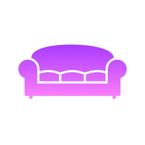 Large Sofa Glyph Gradient icon — Stock Vector
