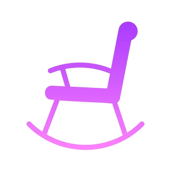 Ikon Glyph Glyph Rocking Chair - Stok Vektor