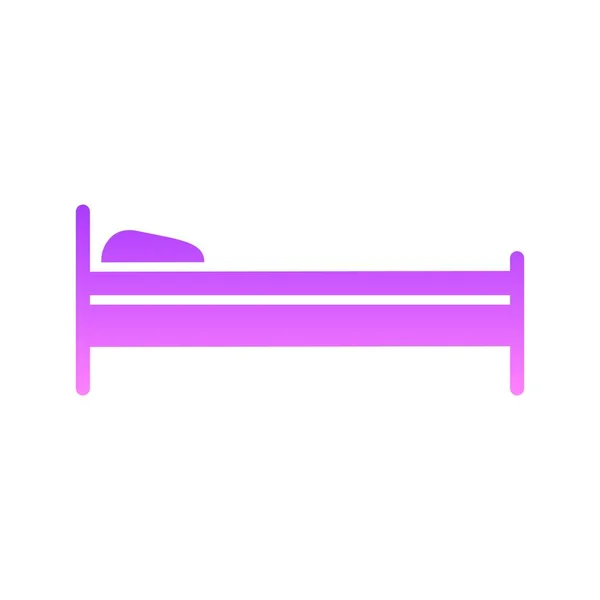 Single Bed Glyph ícone gradiente — Vetor de Stock