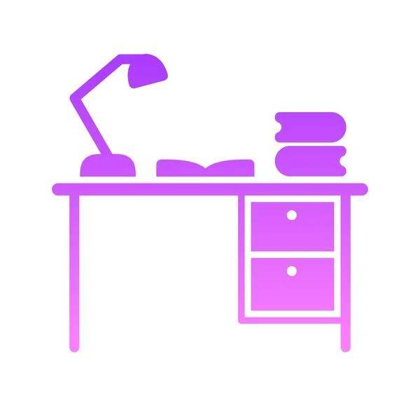 Studying Desk Glyph Gradient icon — Stock Vector