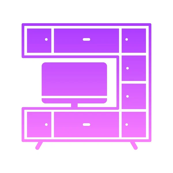 Televizní přijímač s ikonou Glyph Gradient — Stockový vektor